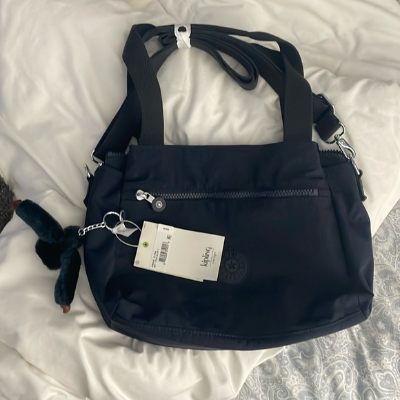 Kipling Navy Shoulder Bag with Black Straps - Picture 1 of 5